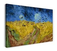 Printed Paintings Impression sur Toile (80x60cm): Vincent Van Gogh - Champ de blé avec Corbeaux (