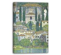 Printed Paintings Impression sur Toile Gustav Klimt - Église à Cassone (Paysage aux cyprès) (1913)