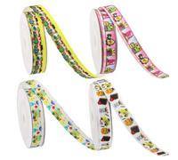 Printed Ribbon For Wrapping, School Ribbon Crafts, Teacher Appreciation, 4 Rolls Long Decorative Craft For Enthusiasts Event Planners Welcome Coordinators Home Stylists Parents Students