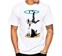 Printed The Infinite Loop Design Tshirt Summer Men Short Sleeve T Shirt Men's Funny Tees Harajuku White Manches Courtes(X-Large)