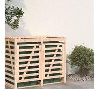 ""Printemps 2026 Soldes""Brun Extension d'abri pour poubelle sur roulettes bois massif pin 2_947536