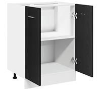 ""Printemps 2026 Soldes""Buffet de cuisine - Meuble Rangement - Meuble bas - Chêne Noir 60 x 46 x 81 5 cm Bois Contreplaqué 8194506
