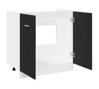 ""Printemps 2026 Soldes""Buffet de cuisine - Meuble Rangement - Meuble bas - d'Évier Chêne Noir 80 x 46 x 81,5 cm Bois ingénieré 25534