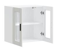 ""Printemps 2026 Soldes""Cabinet pour cuisine - armoire pour mur de cuisine - avec rangement - avec porte en verre Porto blanc 2734457