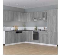 ""Printemps 2026 Soldes""Gris Armoire Bas de Restaurant/Meuble colonne - Meuble de four ""Riga"" Gris Sonoma 60 x 46 x 81,5 cm Bois d'in