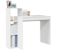 ""Printemps 2026 Soldes""Table à écrire - 1 PERSONNE - bureau Blanc - Bureau avec étagère Blanc 100x40x90 cm Bois d'ingénierie 2_45149