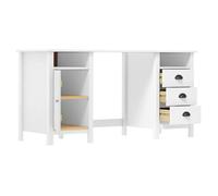 ""Printemps 2026 Soldes""Table à écrire - 1 PERSONNE - bureau Blanc - Bureau Hill Blanc 150x50x74 cm Bois de pin solide 2_856350