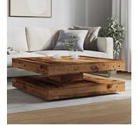 ""Printemps 2026 Soldes""Table Basse Moderne & simple - Table de salon - rotative à 360 degrés vieux bois 90x90x34 5 cm 2_578354