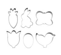 Printemps 6pcs - Ergonomique Intérieur, Multifonctionnel Mignon, Forme Dessin Animé Inoxydable, Pas Facile à Casser, Poids Léger, Acier Fondant, Carotte, Tulipes, Oeuf de Lapin, Papillon Oiseau | Fête