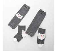Printemps Bébé Chaussettes De Genou Mis Bande Dessinée Mignonne Infantile Tube De Bambin Chaussettes Lâches (gris foncé,M)