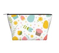 Printemps De Pâques avec des Fleurs Et des Oeufs, Trousse de Toilette Trousse de Maquillage Sac à cosmétiques Trousse de Toilette de Voyage Portable