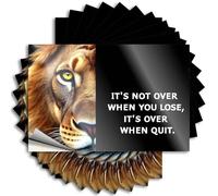 Printemps, décalcomanies Water Never Quit: The Lion Message of Perseverance | Extérieur neuf (6 x 9 cm)
