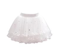 Printemps Enfants Jupe Fille Maille Jupe Clous Perles Enfants Jupe Pengpeng Jupe Quatre Saisons, Blanc., 11-12 ans