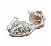 Printemps et édition coréenne, princesse fille moyenne et grande, chaussure unique décontractée, chaussures de performance, chaussures en cuir pour filles, sandales de danse pour enfants 24, argenté