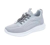 Printemps Et Été Femmes Chaussures De Sport Épais Antidérapant Respirant Élastique À Lacets Couleur Unie Décontracté Bottes Imperméables pour Neige Large (Grey, 39) Basquette Femme Baskets