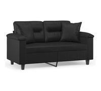 ""Printemps/été 2025"" Canapé 2 places - JM - avec oreillers décoratifs - Facile à nettoyer - noir 120cm similicuir EU3102