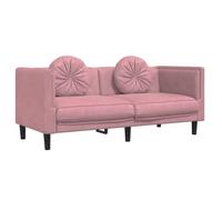 ""Printemps/été 2025"" Canapé 2 places - JM - charge max (par siège) : 110 kg - avec coussins - rose velours EU2867