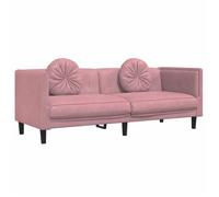 ""Printemps/été 2025"" Canapé 3 places - JM - charge max (par siège) : 110 kg - avec coussins - rose velours EU2877