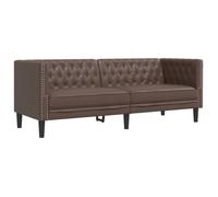 ""Printemps/été 2025"" Canapé 3 places Pour Salon - JM - Doux et durable - desgin Chesterfield - marron similicuir EU3576