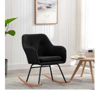 ""Printemps/été 2025"" Chaise à bascule fauteuil bascule Noir Tissu - 60x71x79 cm LV3556