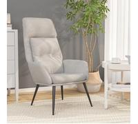 ""Printemps/été 2025"" Chaise de relaxation SOLOMON confortable Gris clair Similicuir daim - 70x77x94 cm LV2905