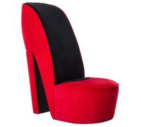 ""Printemps/été 2025"" Chaise en forme de talon haut rouge velours - 43x82.5x85.5 cm LV68