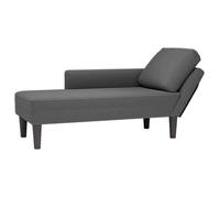 ""Printemps/été 2025"" Chaise longue, VIDAXL, avec coussin gris foncé tissu en velours côtelé - 132x56x70 cm LV6378