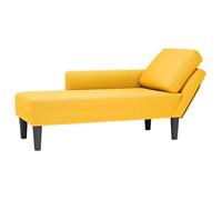 ""Printemps/été 2025"" Chaise longue, VIDAXL, avec coussin jaune clair tissu en velours côtelé - 132x56x70 cm LV6379