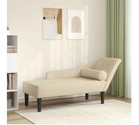 ""Printemps/été 2025"" Chaise longue, VIDAXL, avec coussins crème tissu - 141x55.5x66.5 cm LV6236