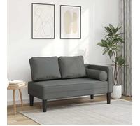 ""Printemps/été 2025"" Chaise longue, VIDAXL, avec coussins gris foncé tissu - 116.5x62x57.5 cm LV6370