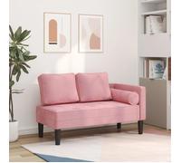 ""Printemps/été 2025"" Chaise longue, VIDAXL, avec coussins rose velours - 116.5x62x57.5 cm LV6277