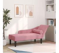 ""Printemps/été 2025"" Chaise longue, VIDAXL, avec coussins rose velours - 141x55.5x66.5 cm LV6327