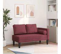 ""Printemps/été 2025"" Chaise longue, VIDAXL, avec coussins rouge bordeaux tissu - 116.5x62x57.5 cm LV6233