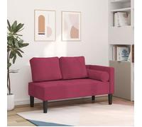 ""Printemps/été 2025"" Chaise longue, VIDAXL, avec coussins rouge bordeaux velours - 116.5x62x57.5 cm LV6372