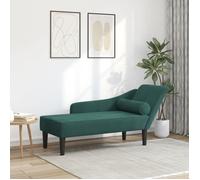 ""Printemps/été 2025"" Chaise longue, VIDAXL, avec coussins vert foncé velours - 141x55.5x66.5 cm LV6237