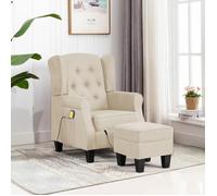 ""Printemps/été 2025"" Chaise relax, VIDAXL, Fauteuil de massage, avec repose-pied Crème Tissu - 68x78x94 cm LV6422