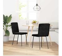 ""Printemps/été 2025"" Chaises à manger lot de 2 - SOLOMON - Noir Velours - 45x54x83 cm LV2661
