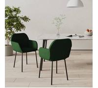 ""Printemps/été 2025"" Chaises à manger lot de 2 - SOLOMON - Vert foncé Velours - 54x59x76 cm LV2455