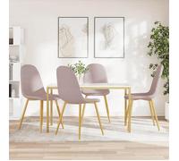 ""Printemps/été 2025"" Chaises à manger lot de 4 - SOLOMON - Rose Velours - 45x53.5x83 cm LV1337