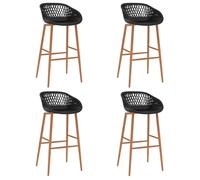 ""Printemps/été 2025"" Chaises de bar lot de 4 - SOLOMON - noir - 48x47.5x95.5 cm LV1291