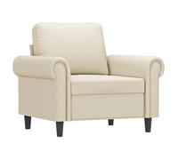 ""Printemps/été 2025"" Fauteuil/Canapé Simple - JILIMAISON - Crème 60 cm - Similicuir EU2822