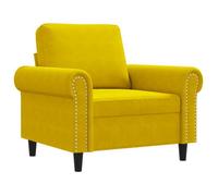 ""Printemps/été 2025"" Fauteuil/Canapé Simple - JILIMAISON - Jaune 60 cm - Velours EU2744