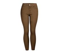 Printemps Femmes Nouveau Pantalon Crayon Haute élastique Marron décontracté Neuf Points Pints-Brown-3XS Taille