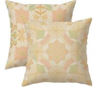 Printemps Housse Coussin 35x35cm Pâques Decoratif Housse Coussin,lin Taie Oreiller Géométrie Double Face Impermé,Lot de 2 d'oreillers avec Fermeture éclair Invisible pour Salon Chambre Decor F634