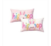 Printemps Housse Coussin 50x70cm Decoratif Housse Coussin Pâques,Velours Taies d'oreillers Lot de 2,Rose Taie Oreiller Double Face Impermé avec Fermeture éclair Invisible pour Salon Decor-D524