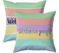 Printemps Housse Coussin 65x65cm Pâques Decoratif Housse Coussin,Velours Taie Oreiller Coloré Double Face Impermé,Lot de 2 d'oreillers avec Fermeture éclair Invisible pour Salon Chambre Decor F733