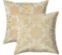 Printemps Housse Coussin 75x75cm Pâques Decoratif Housse Coussin,Velours Taie Oreiller Géométrie Double Face Impermé,Lot de 2 d'oreillers avec Fermeture éclair Invisible pour Salon Chambre Decor F634