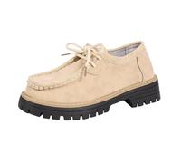 Printemps Nouveaux Grandes Tailles Chaussures Britanniques à la Mode avec Sangle Avant pour Femmes Chaussures Femmes 40, beige, 41 EU