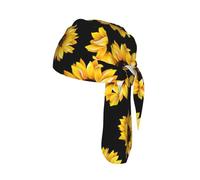Printemps Tournesols Rétro Imprimé Fleurs Casque Tête de Mort Casquette Séchage Rapide Vélo Headwrap Léger Respirant Taille Unique Adulte Bonnet Moderne