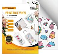 Printer Sticker Paper - 25 Sheets Printable White Paper A4 For Inkjet Printer, Fast Drying Vibrant Colours, Self-Adhesive Paper And Water Repellent